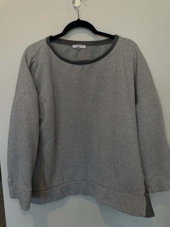 T by Talbots Tops - T by Talbots Gray and Dark Gray Contrast Trim Long Sleeve Pullover Sweatshirt XL